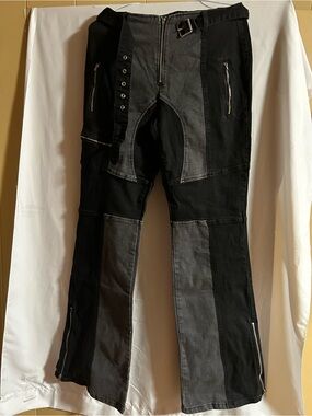 Women’s Two-Tone Black & Gray Patchwork Jeans